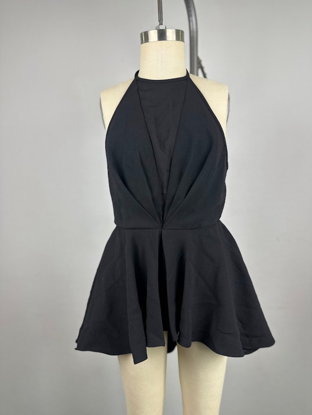 Do+Be Black Peplum Halter Size S